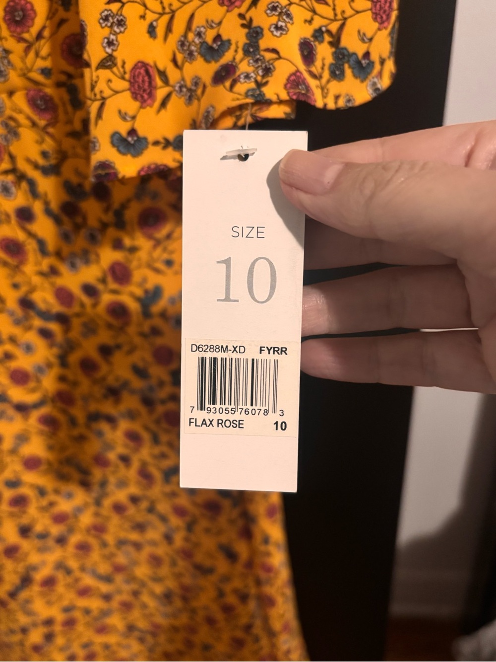 NWT Donna Morgan Flax Rose Yellow Floral Dress size 10 - Picture 5 of 10